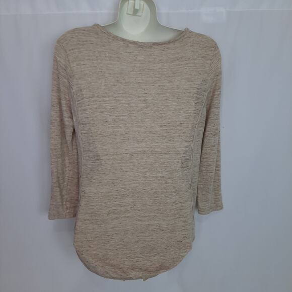 Athleta Newport Henley Tunic Heathered Beige Texture Relaxed Fit - Picture 2 of 12